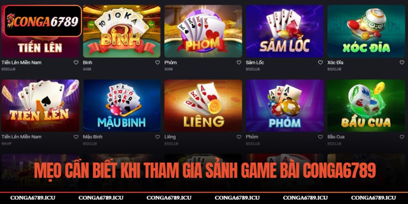 Một vài mẹo chơi tại sảnh game bài